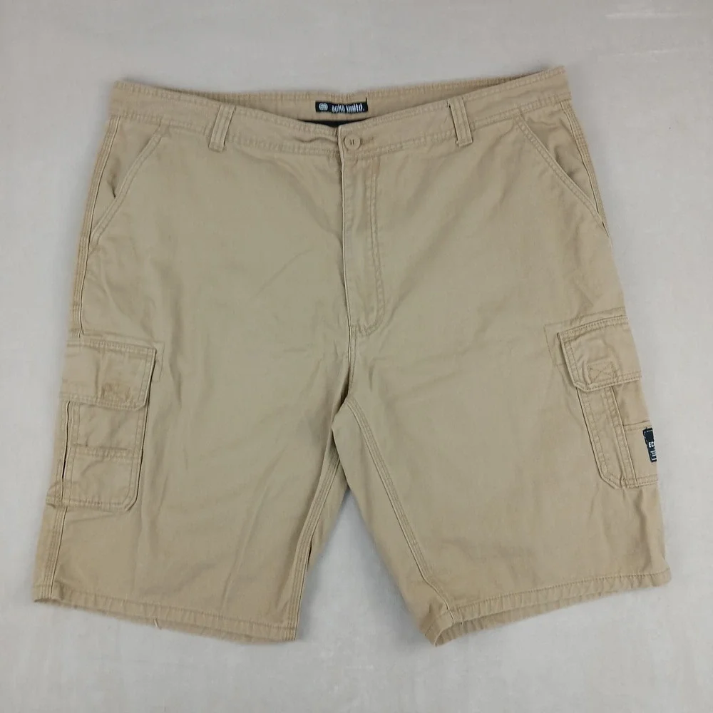 Ecko Unltd 44x11 Mens Cargo Shorts Khaki Heavyweight Canvas
